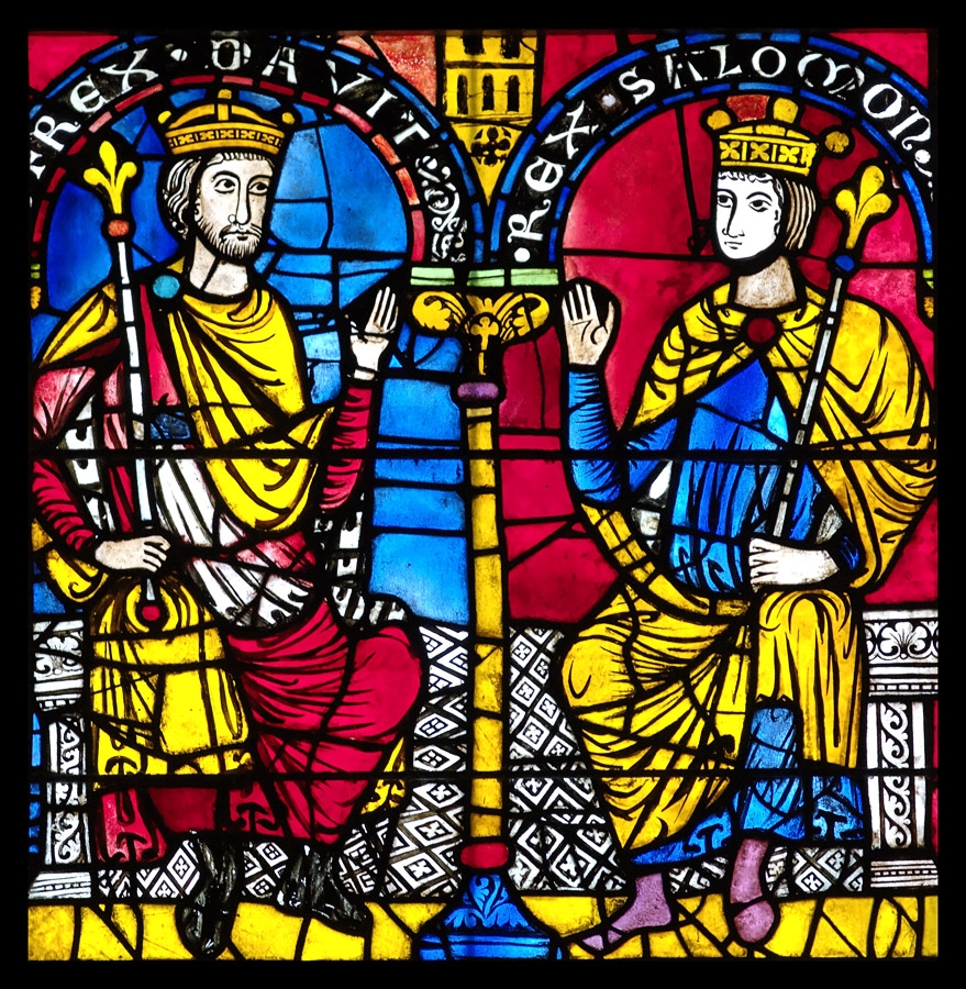 משכמו ומעלה מלכים. דוד ושלמה, קתדרלת שטרסבורג מאה 12